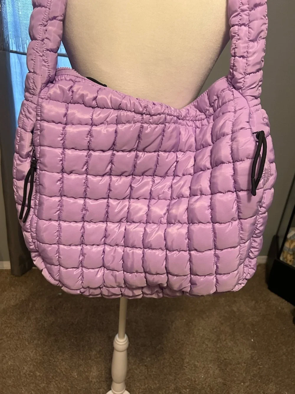 Pink Lily Quilted Lavender Shoulder Tote - Picture 4 of 11